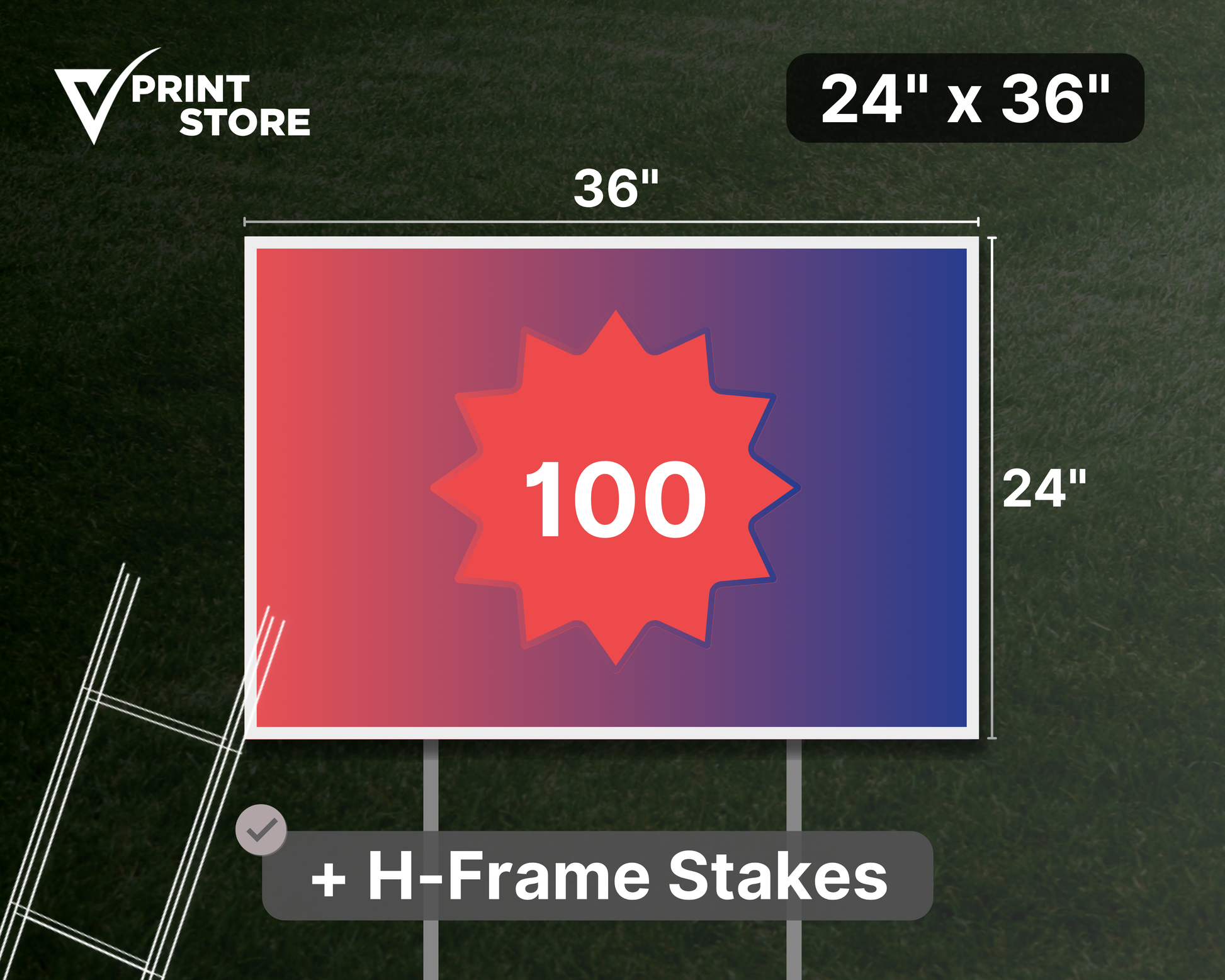 Corrugated Lawn Signs (24 × 36 in)