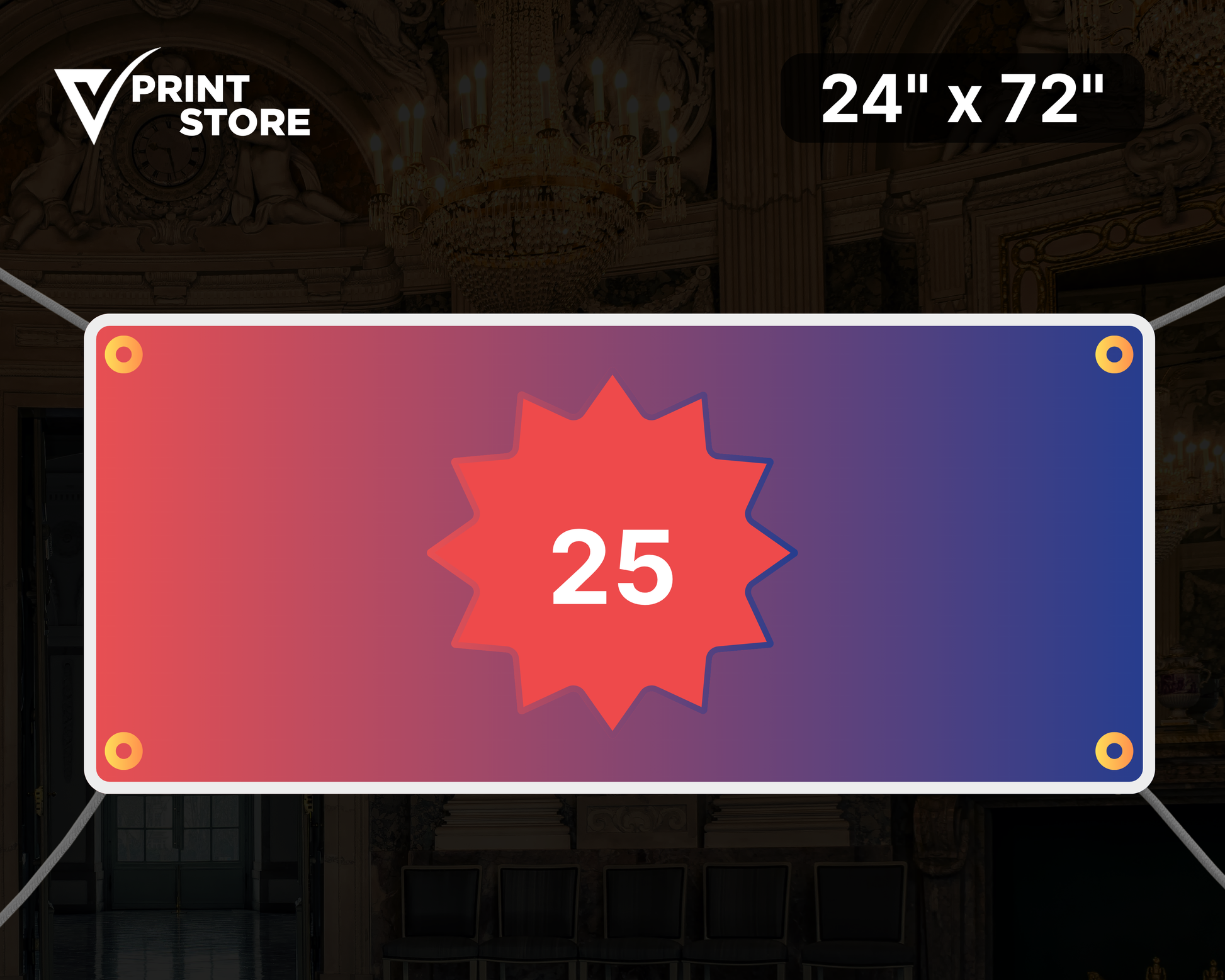 Vinyl Banners with Grommets (24 × 72 in)